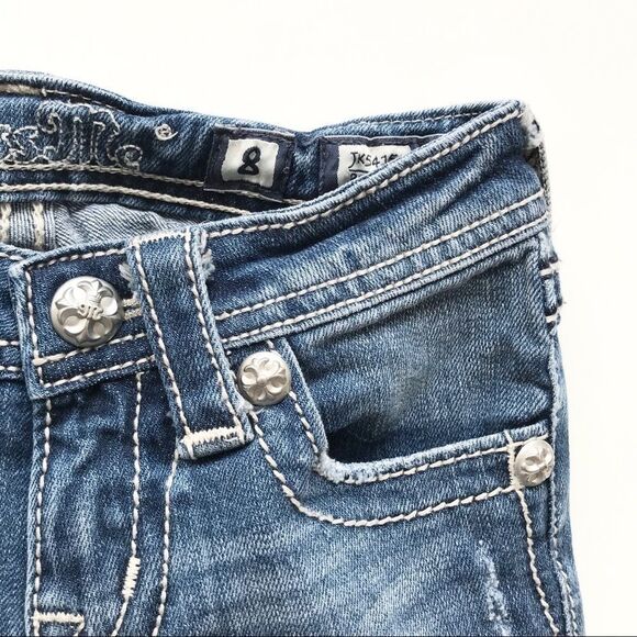 Miss Me medium wash denim Bermuda shorts VGUC 8Y - Picture 3 of 7